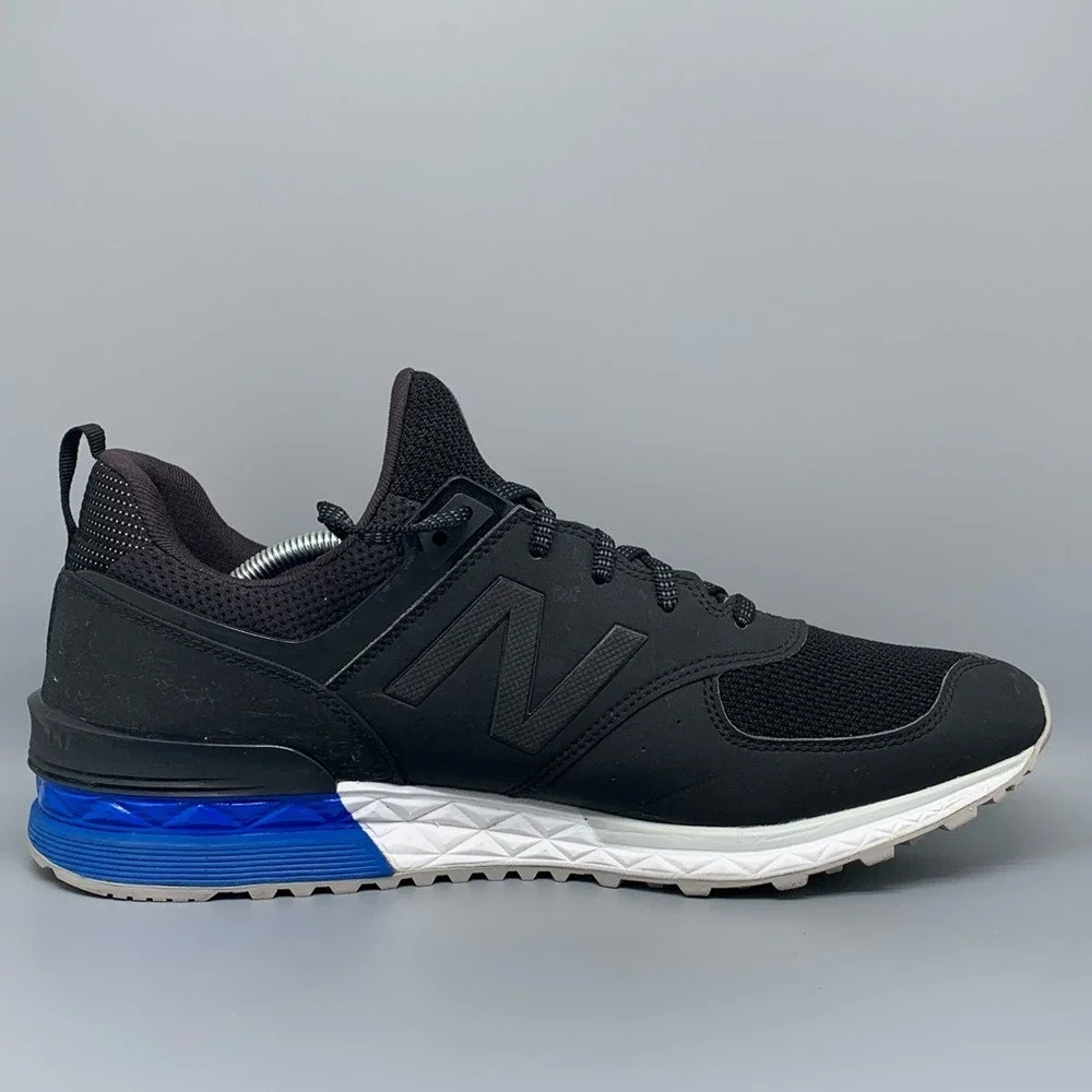 New Balance 574 Black Blue Running Shoes MS574SCS‎ Men's Sz 13